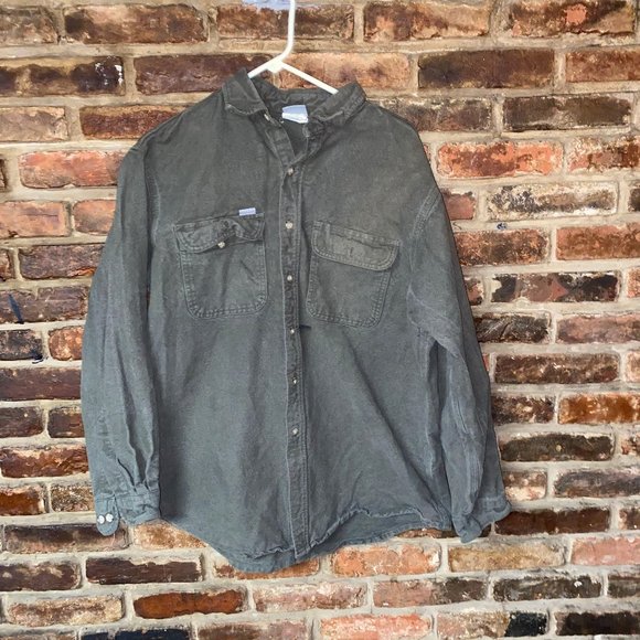 Carhartt Other - Carhartt Army Green Heavy Weight Button Down Shirt